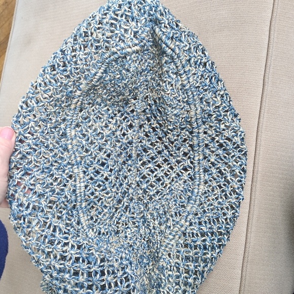 Wrap London Woven Tote Bag In Denim Blue - Picture 3 of 6